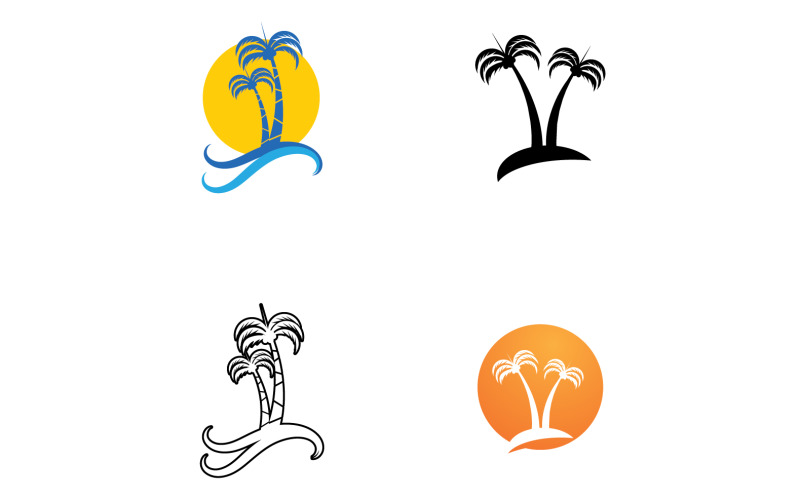 Coconut Palm Tree Logo And Symbol Vector V24 Logo Template