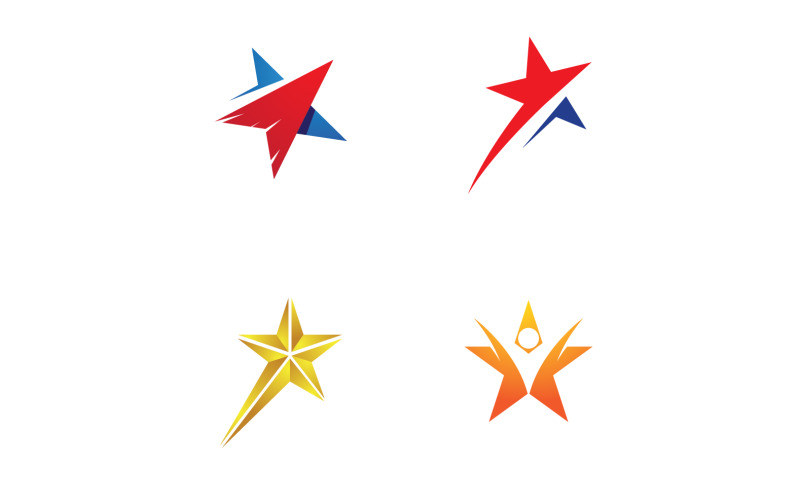 Star Success Symbol logo Vector Design V20 Logo Template