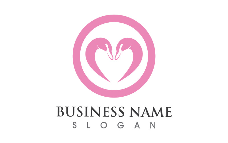 Swan Love Head Logo Vector Design V1 Logo Template