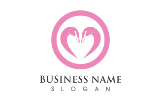 Swan Love Head Logo Vector Design V1