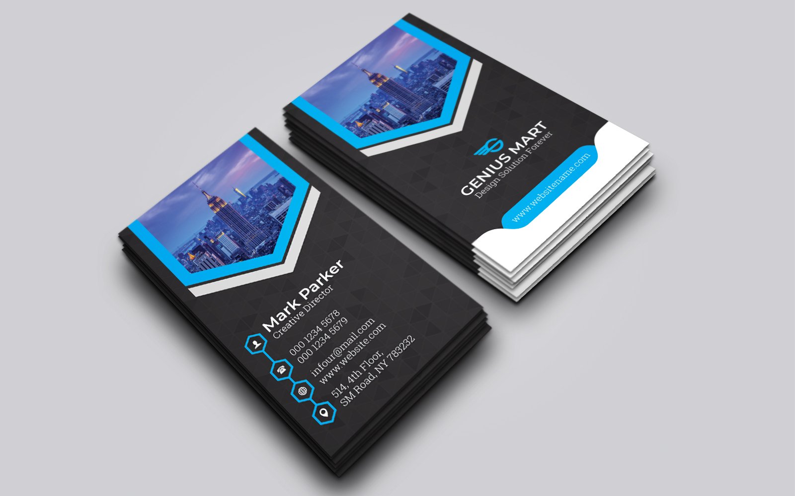 Template #257286 Black Blue Webdesign Template - Logo template Preview