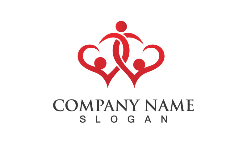 Adoption Family Care Love Logo Vector V21 Logo Template