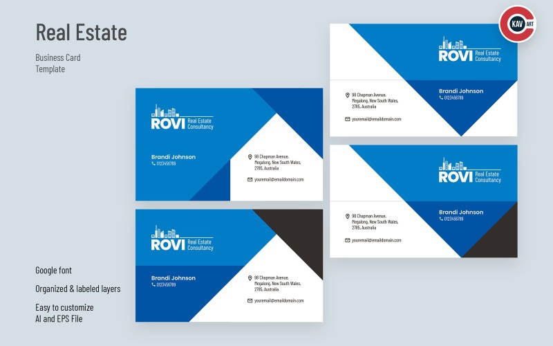 Real Estate Business Card Template - 00220 Corporate Identity