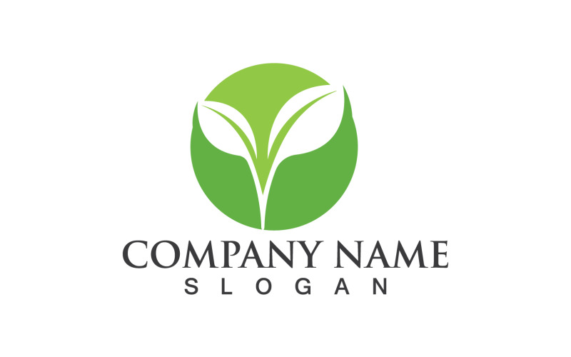 Leaf Eco Green Nature Logo Vector Design V8 Logo Template