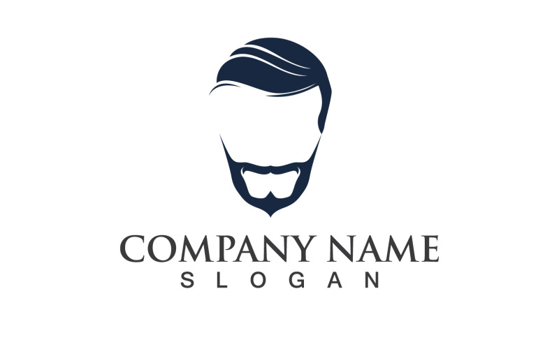 Handsome Man With A Mustache And Beard Logo Vector V3 Logo Template