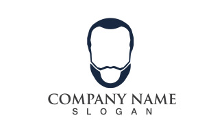 Handsome Man With A Mustache And Beard Logo Vector V4
