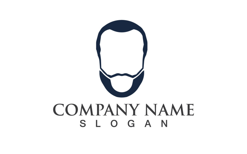 Handsome Man With A Mustache And Beard Logo Vector V4 Logo Template