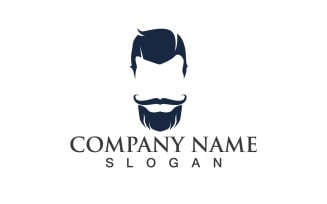 Handsome Man With A Mustache And Beard Logo Vector V6