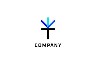 Arrow Monogram Letter V T Logo