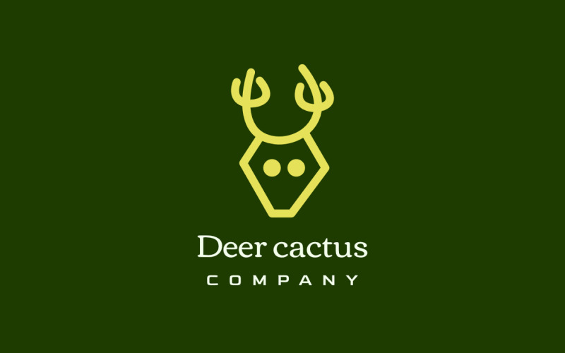 Deer Cactus Flat Animal Logo Logo Template