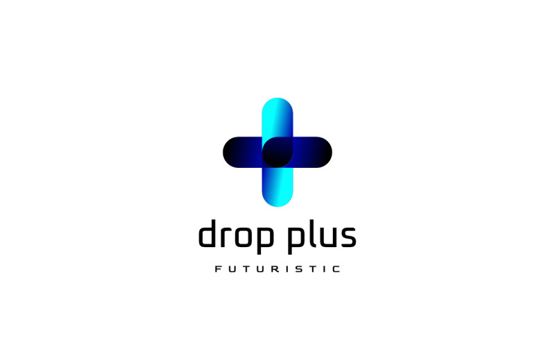 Drop Plus Tech Gradient Logo Logo Template