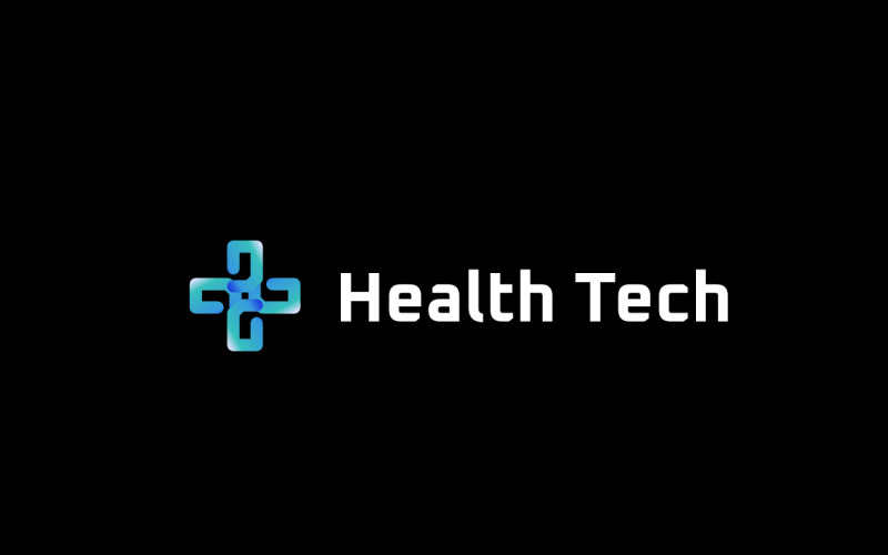 Health Tech Gradient Medical Logo Logo Template