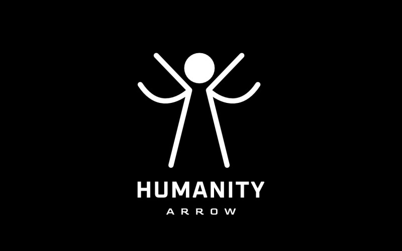 Humanity Arrow Dynamic Flat Logo Logo Template