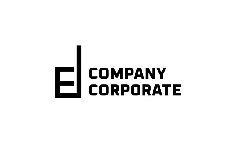 Monogram Letter DE Flat Logo Logo Template