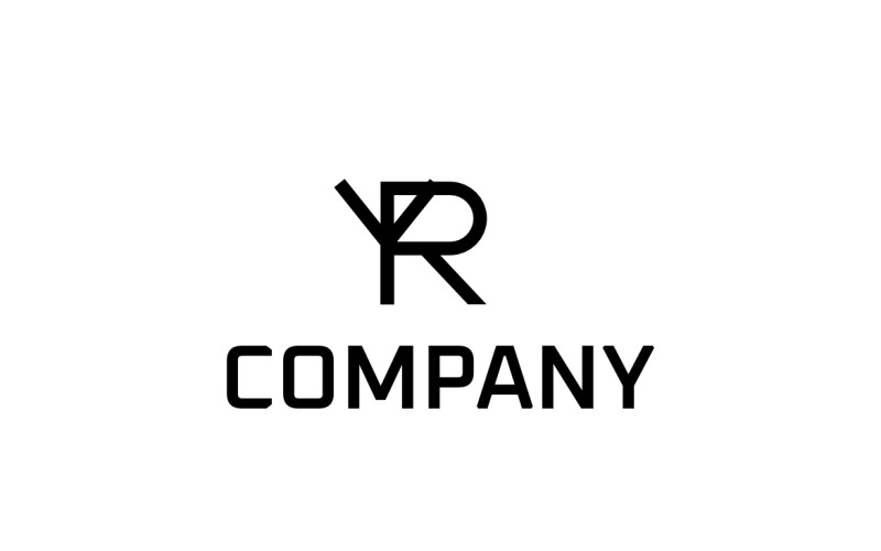 Monogram Letter YR Flat Logo Logo Template