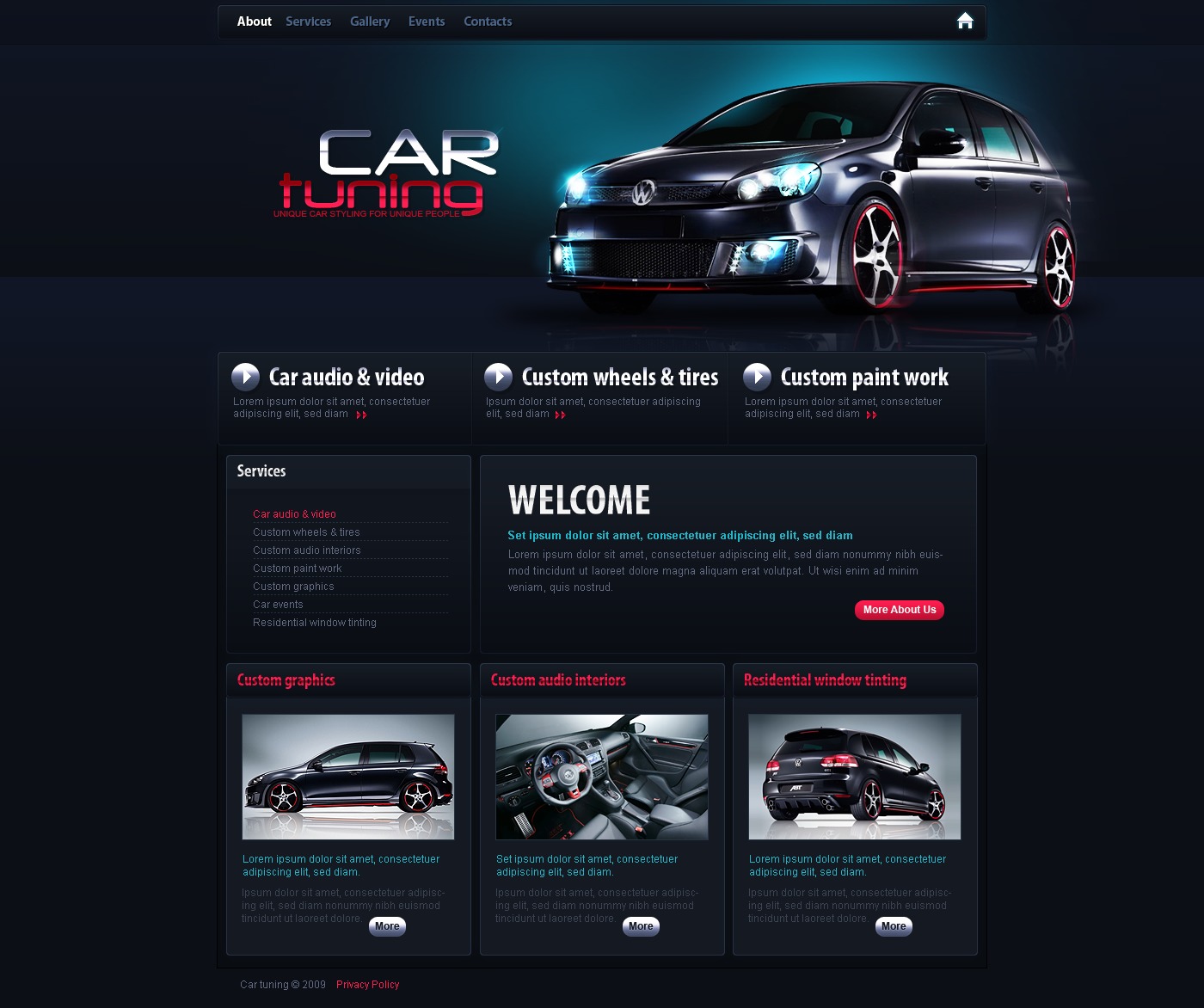 Car Tuning site Template 25875