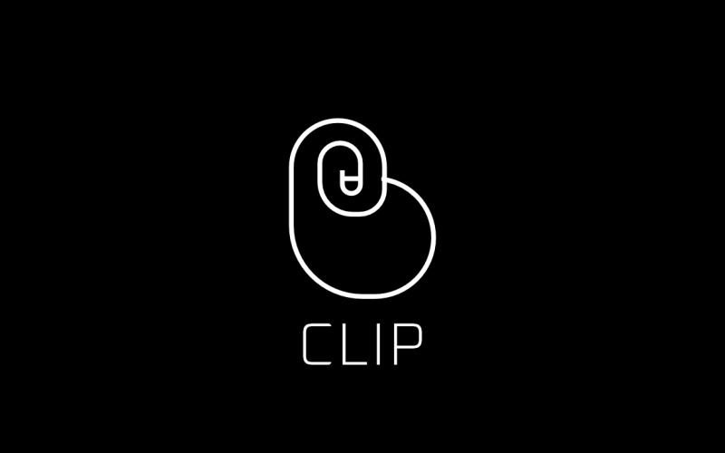Letter B Clip Monogram Logo Logo Template