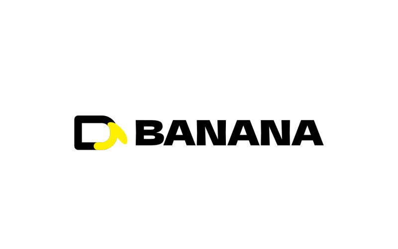 Letter D Banana Fruit Clever Logo Logo Template