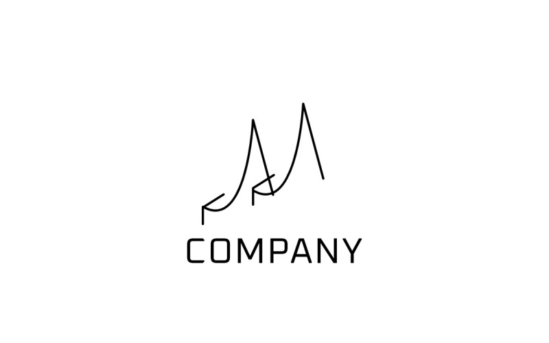 Letter M Arrow Flat Dynamic Logo Logo Template