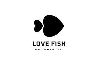 Love Fish Unique Clever Logo