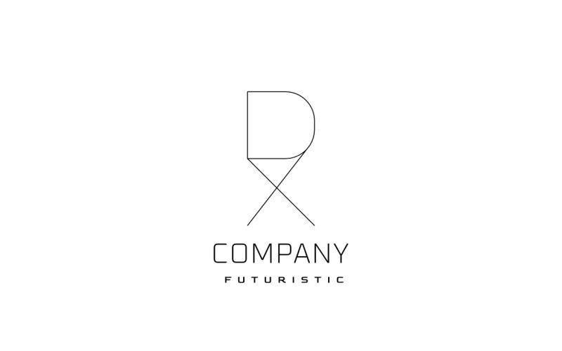 Monogram Letter DX Flat Tech Logo Logo Template