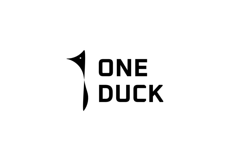 One Duck Animal Flat Logo Logo Template