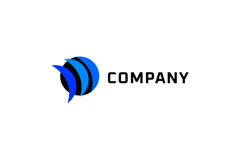 Round Dynamic Tech Flat Logo Logo Template