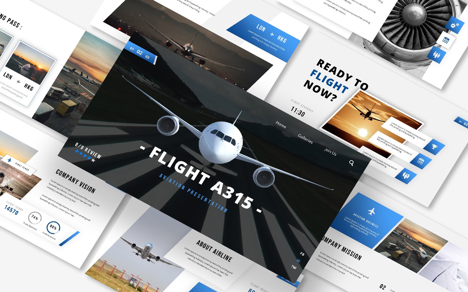 Template #258123 Airplane Airport Webdesign Template - Logo template Preview