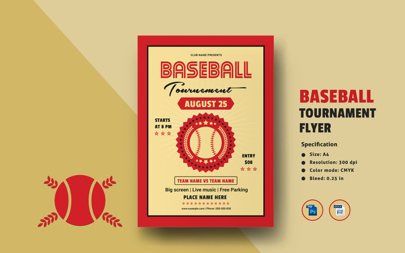 Baseball Tournament Flyer Corporate Identity