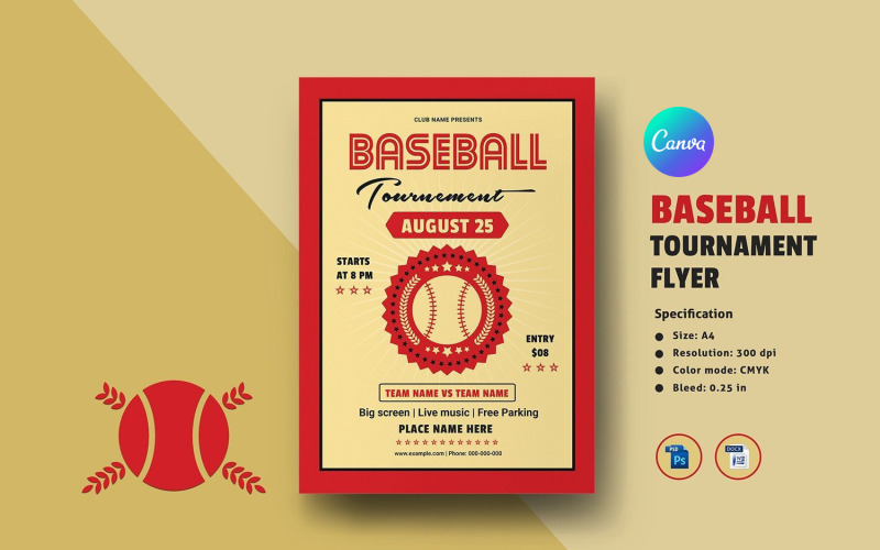Customizable Baseball Tournament Flyer Corporate Identity