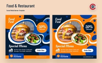 Food & Restaurant Social Media Banner - 00227