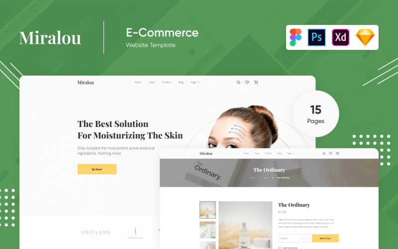 Miralou - Cosmetic Store eCommerce Theme PSD Template