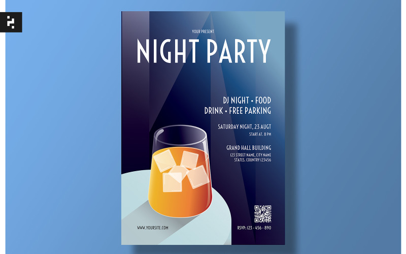 Night Party Celebration Flyer Corporate Identity