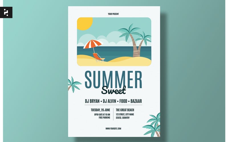 Summer Sweet Party Celebration Flyer Corporate Identity