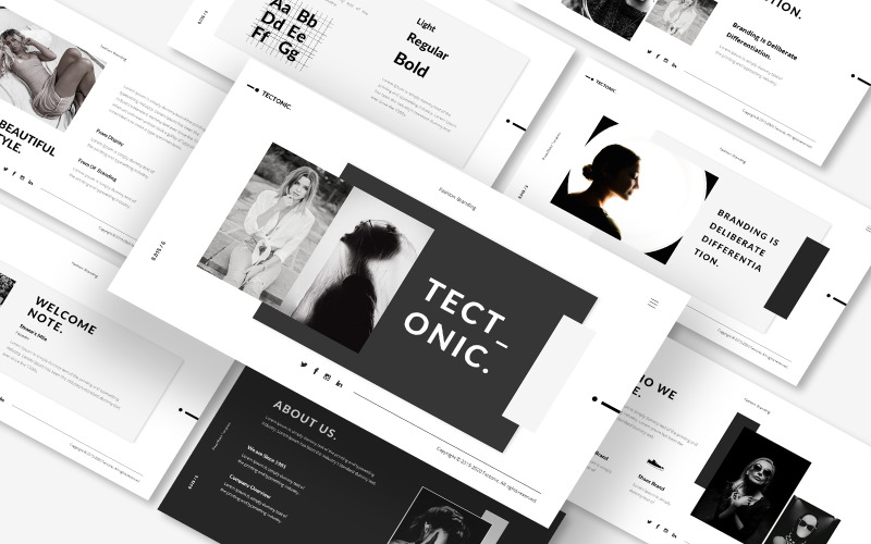 Tectonic Fashion Branding Powerpoint Template PowerPoint Template