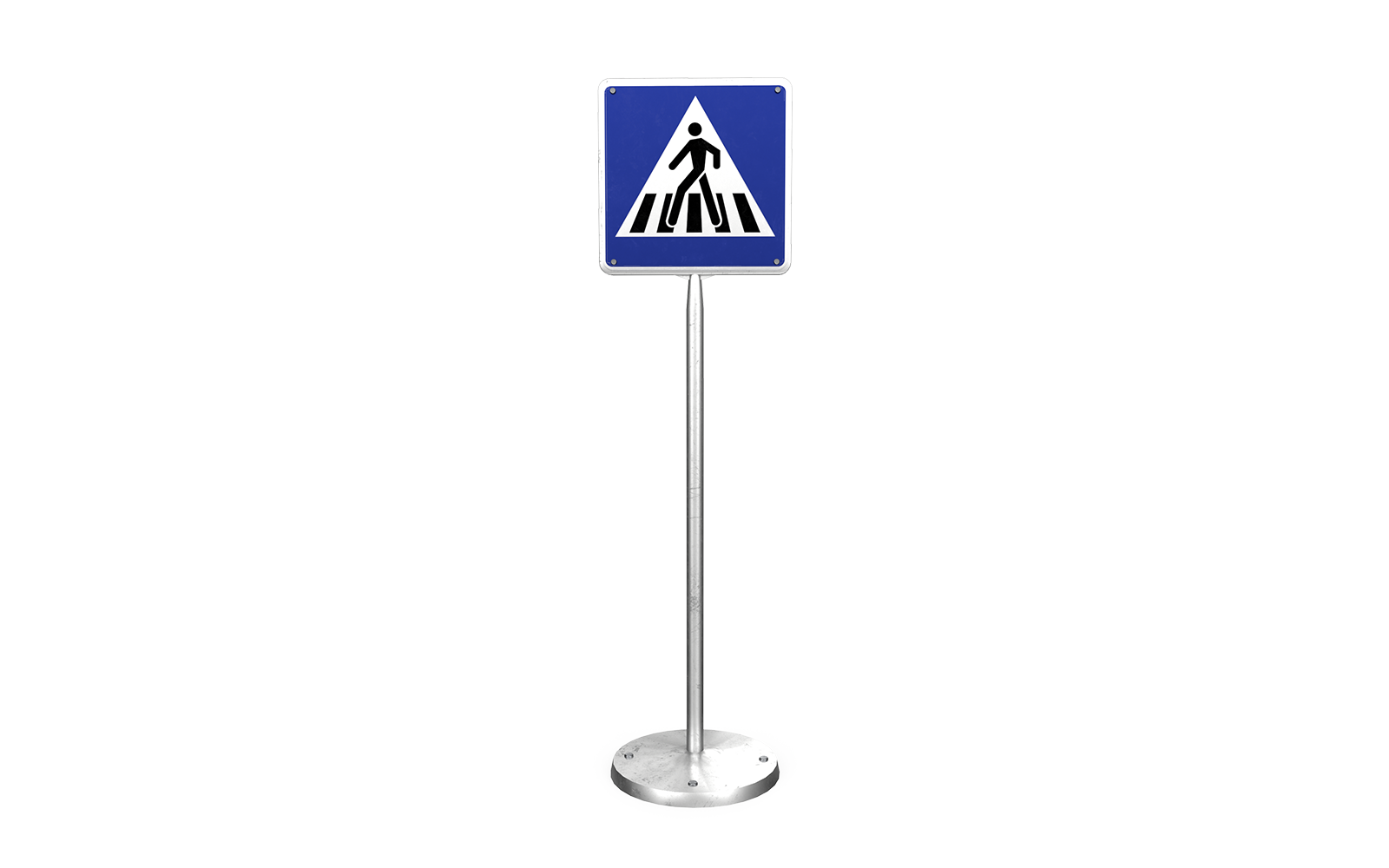 Pedestrian crossing traffic sign Low-poly 3D model