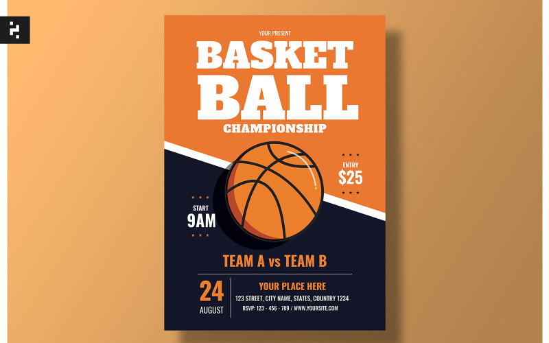 Basketball Championship Flyer Corporate Identity
