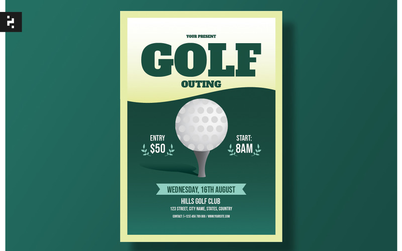 Golf Outing Flyer Template Corporate Identity