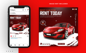 Rental Car Social Media Instagram Post and Web Banner Template Design