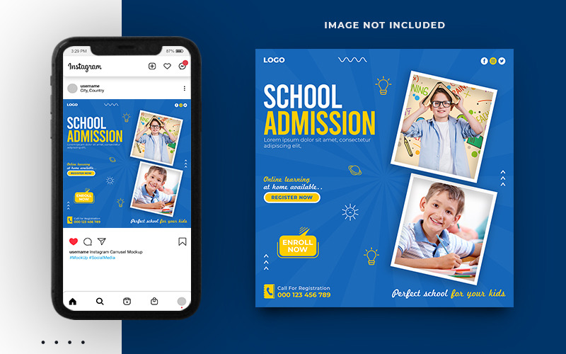 School And College Admission Social media Post Banner Design Template Social Media