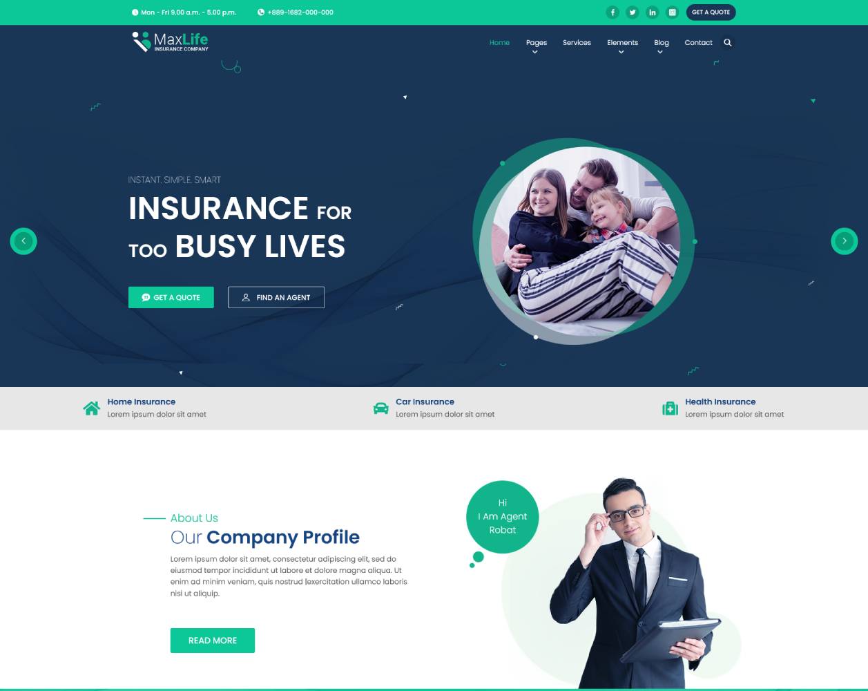 Template #258372 Insurance Agent Webdesign Template - Logo template Preview