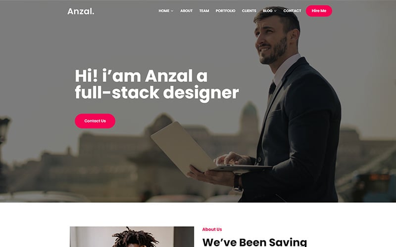 Anzal - Personal Portfolio WordPress Theme