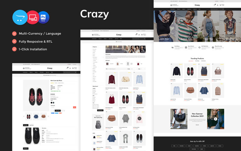 Crazy - Minimal Fashion Store OpenCart Responsive Theme OpenCart Template