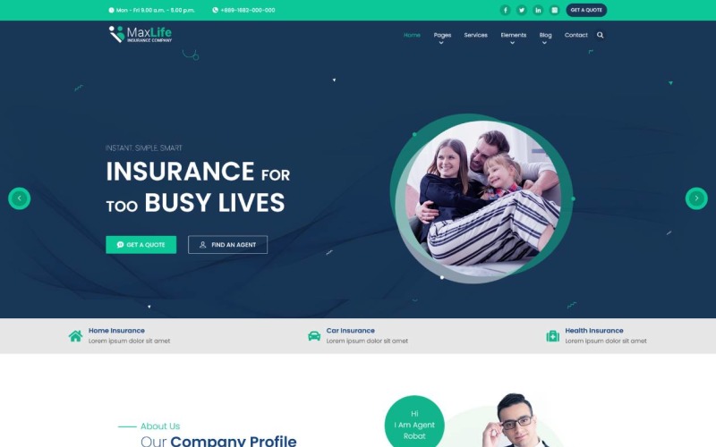 Maxlife - Business & Insurance HTML5 Template Website Template