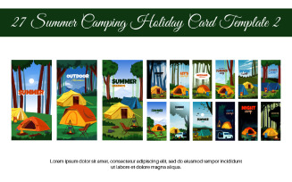 27 Summer Camping Holiday Card Template 2