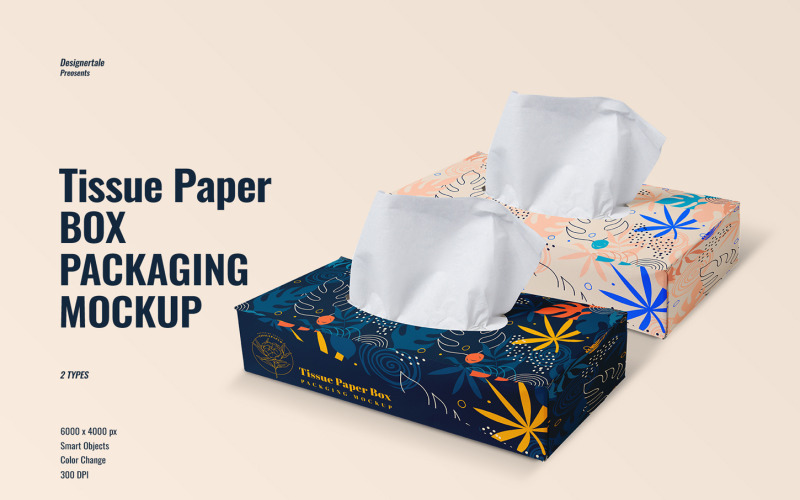 Tissue Paper Box Packaging Mockup Product Mockup