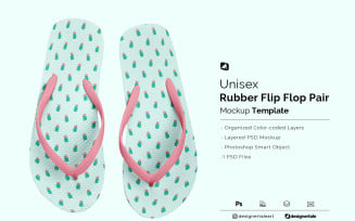 Unisex Rubber Flip Flop Pair Mockup