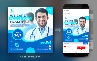 Healthcare Medical Consultant Banner Or Flat Instagram Post Square Social Media Post Design Template
