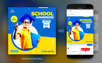 School Admission Social Media Instagram And Facebook Post Banner Template
