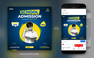 School Admission Social Media Instagram And Facebook Post Design Template